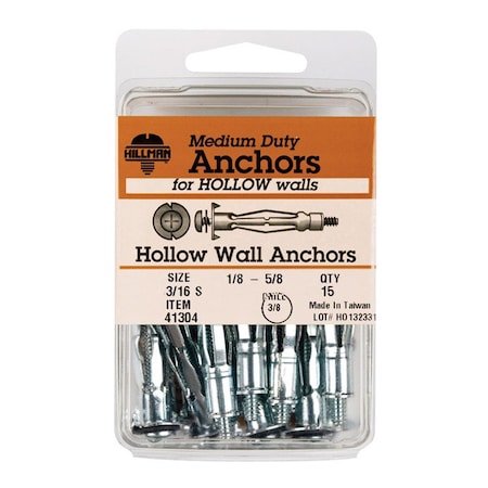 Aceds 0.19 in. Hollow Wall Anchor, 75PK 3839123
